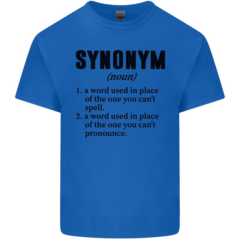 Synonym Funny Definition Slogan Kids T-Shirt Childrens Royal Blue