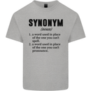 Synonym Funny Definition Slogan Kids T-Shirt Childrens Sports Grey