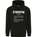 Synonym Funny Definition Slogan Mens 80% Cotton Hoodie Black