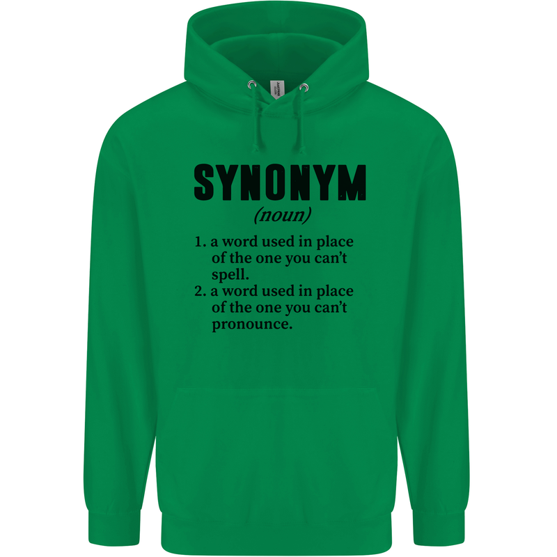 Synonym Funny Definition Slogan Mens 80% Cotton Hoodie Irish Green