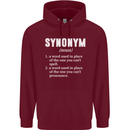 Synonym Funny Definition Slogan Mens 80% Cotton Hoodie Maroon