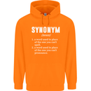 Synonym Funny Definition Slogan Mens 80% Cotton Hoodie Orange
