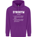 Synonym Funny Definition Slogan Mens 80% Cotton Hoodie Purple