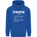 Synonym Funny Definition Slogan Mens 80% Cotton Hoodie Royal Blue