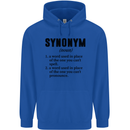 Synonym Funny Definition Slogan Mens 80% Cotton Hoodie Royal Blue