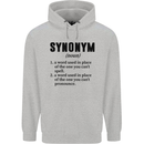 Synonym Funny Definition Slogan Mens 80% Cotton Hoodie Sports Grey