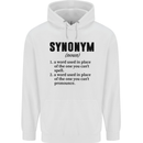 Synonym Funny Definition Slogan Mens 80% Cotton Hoodie White