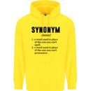 Synonym Funny Definition Slogan Mens 80% Cotton Hoodie Yellow