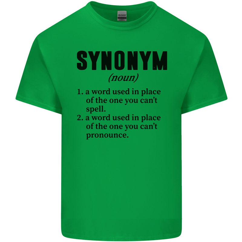 Synonym Funny Definition Slogan Mens Cotton T-Shirt Tee Top Irish Green