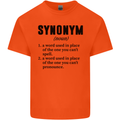 Synonym Funny Definition Slogan Mens Cotton T-Shirt Tee Top Orange