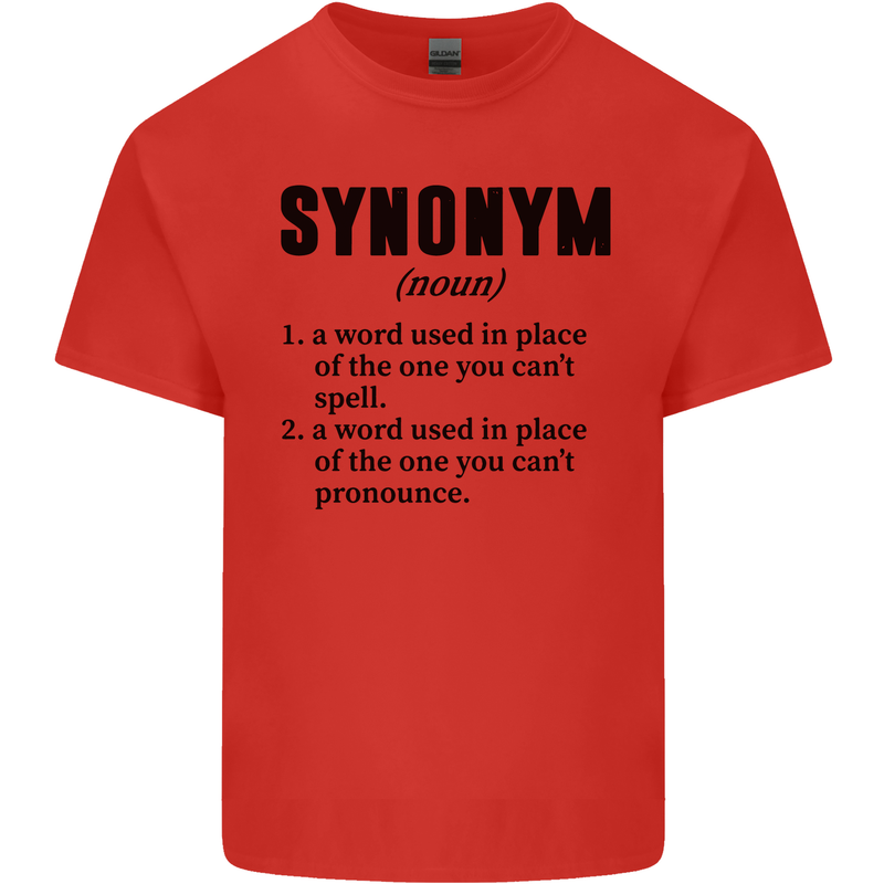 Synonym Funny Definition Slogan Mens Cotton T-Shirt Tee Top Red