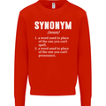 Synonym Funny Definition Slogan Mens Sweatshirt Jumper Bright Red