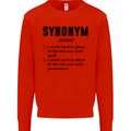 Synonym Funny Definition Slogan Mens Sweatshirt Jumper Bright Red