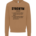 Synonym Funny Definition Slogan Mens Sweatshirt Jumper Caramel Latte