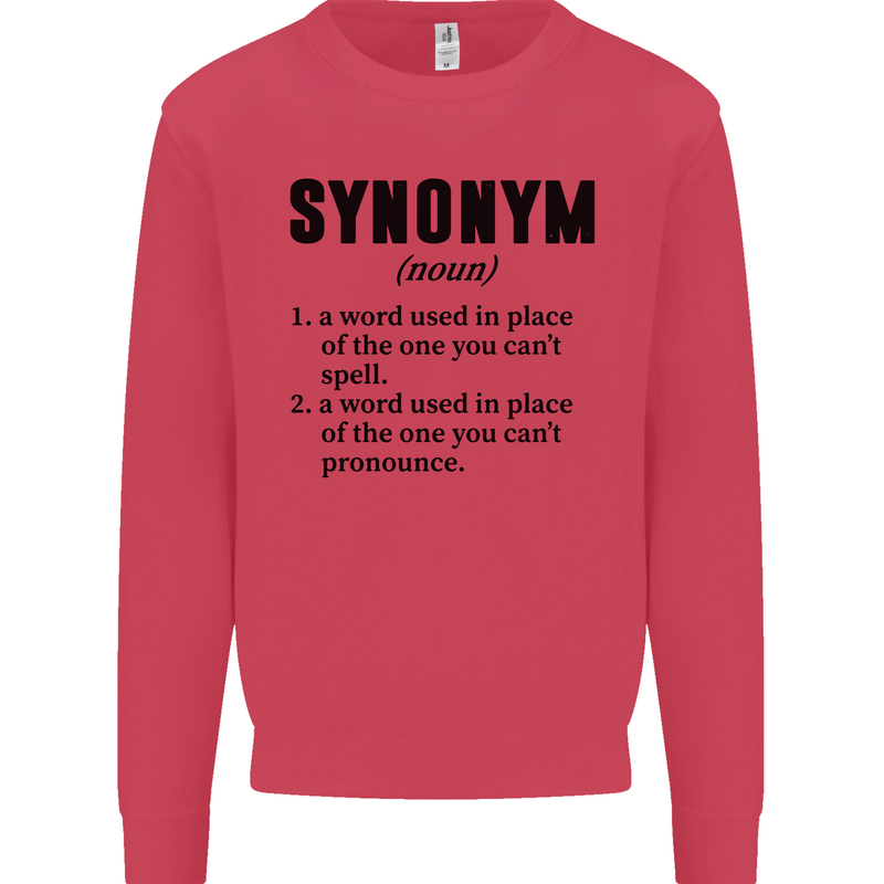 Synonym Funny Definition Slogan Mens Sweatshirt Jumper Heliconia