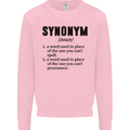 Synonym Funny Definition Slogan Mens Sweatshirt Jumper Light Pink