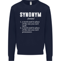 Synonym Funny Definition Slogan Mens Sweatshirt Jumper Navy Blue