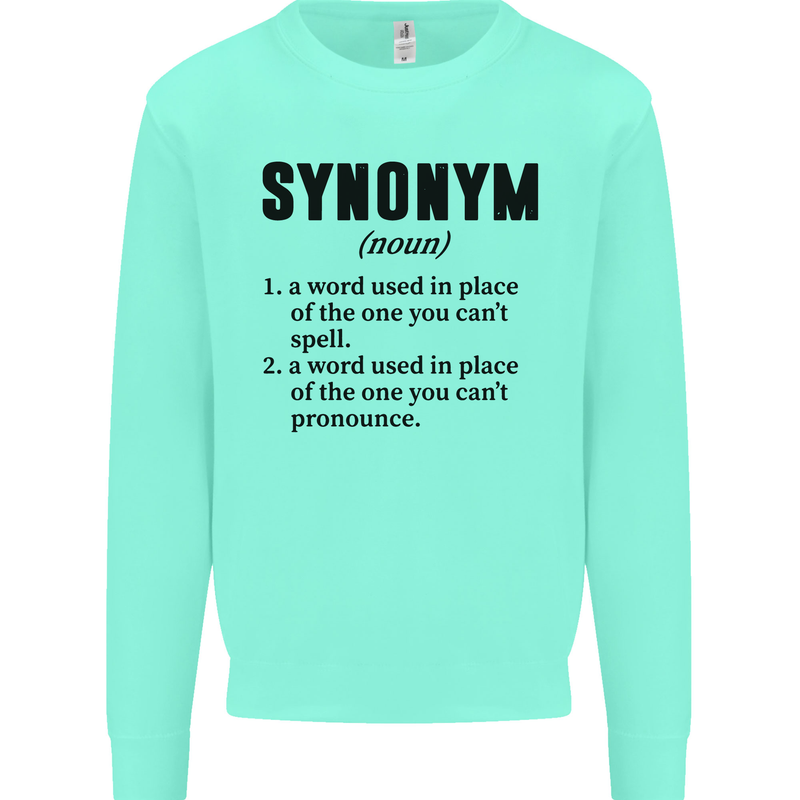 Synonym Funny Definition Slogan Mens Sweatshirt Jumper Peppermint
