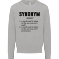 Synonym Funny Definition Slogan Mens Sweatshirt Jumper Sports Grey