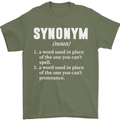 Synonym Funny Definition Slogan Mens T-Shirt Cotton Gildan Military Green