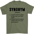 Synonym Funny Definition Slogan Mens T-Shirt Cotton Gildan Military Green