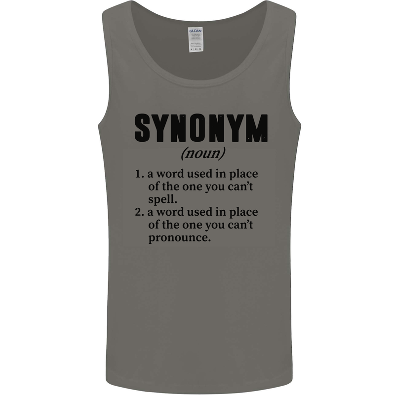 Synonym Funny Definition Slogan Mens Vest Tank Top Charcoal