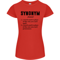 Synonym Funny Definition Slogan Womens Petite Cut T-Shirt Red