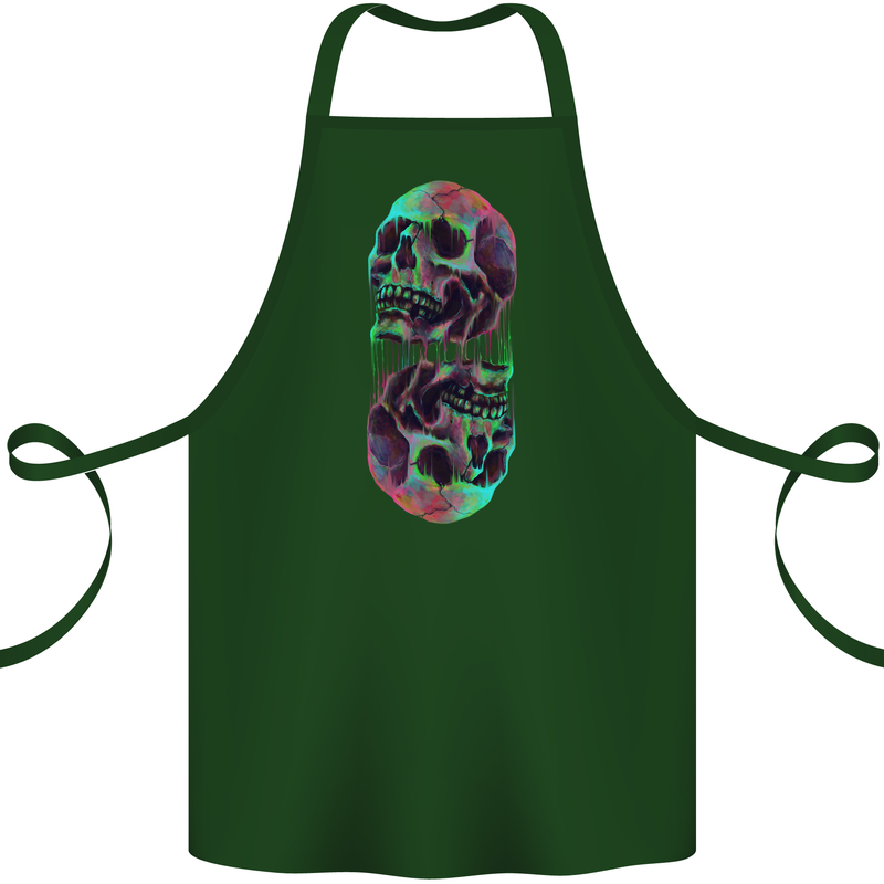 Synthesize Skulls Cotton Apron 100% Organic Forest Green