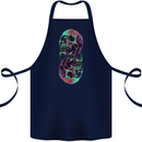 Synthesize Skulls Cotton Apron 100% Organic Navy Blue