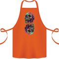 Synthesize Skulls Cotton Apron 100% Organic Orange