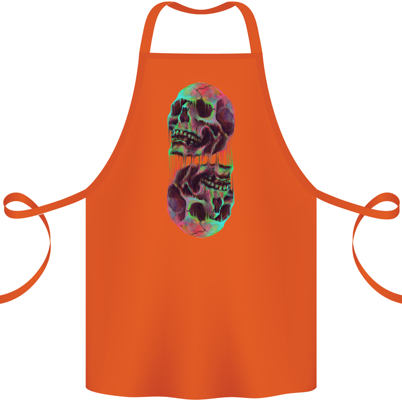 Synthesize Skulls Cotton Apron 100% Organic Orange