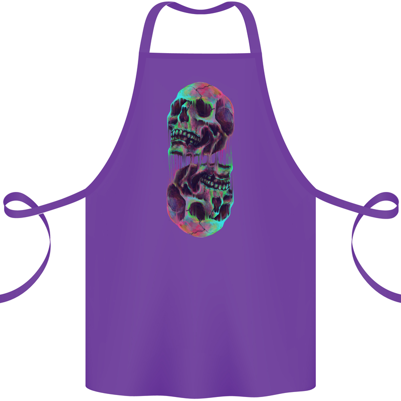 Synthesize Skulls Cotton Apron 100% Organic Purple