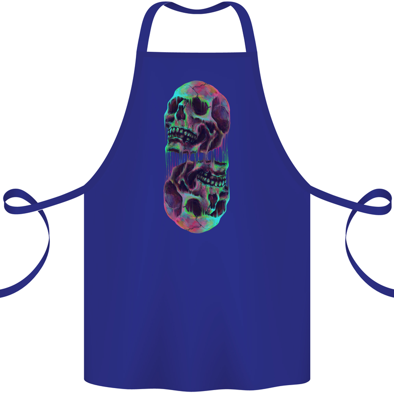 Synthesize Skulls Cotton Apron 100% Organic Royal Blue