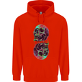 Synthesize Skulls Mens 80% Cotton Hoodie Bright Red