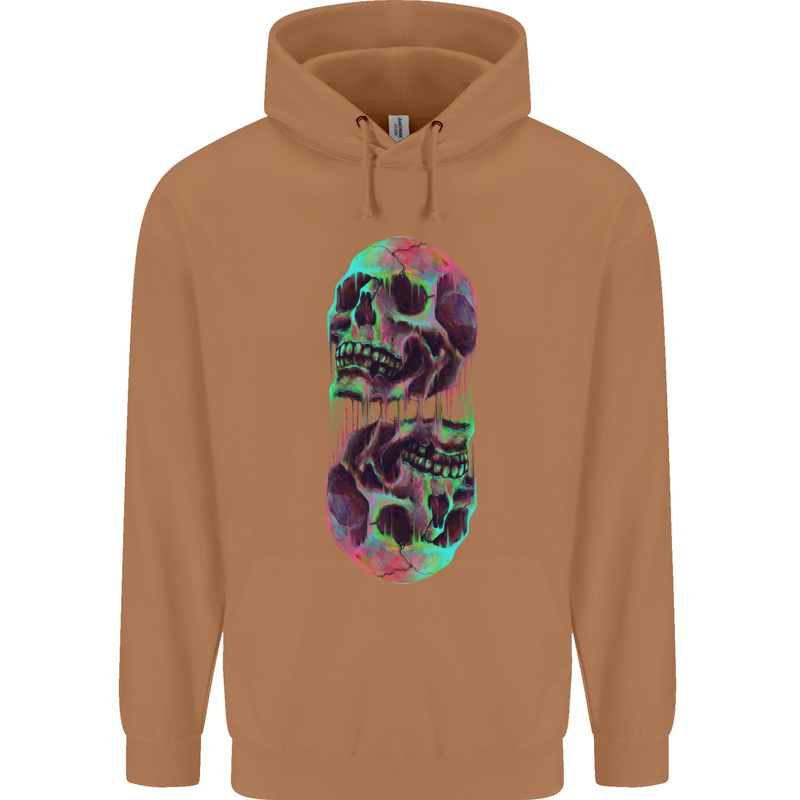 Synthesize Skulls Mens 80% Cotton Hoodie Caramel Latte