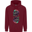 Synthesize Skulls Mens 80% Cotton Hoodie Maroon