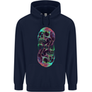 Synthesize Skulls Mens 80% Cotton Hoodie Navy Blue