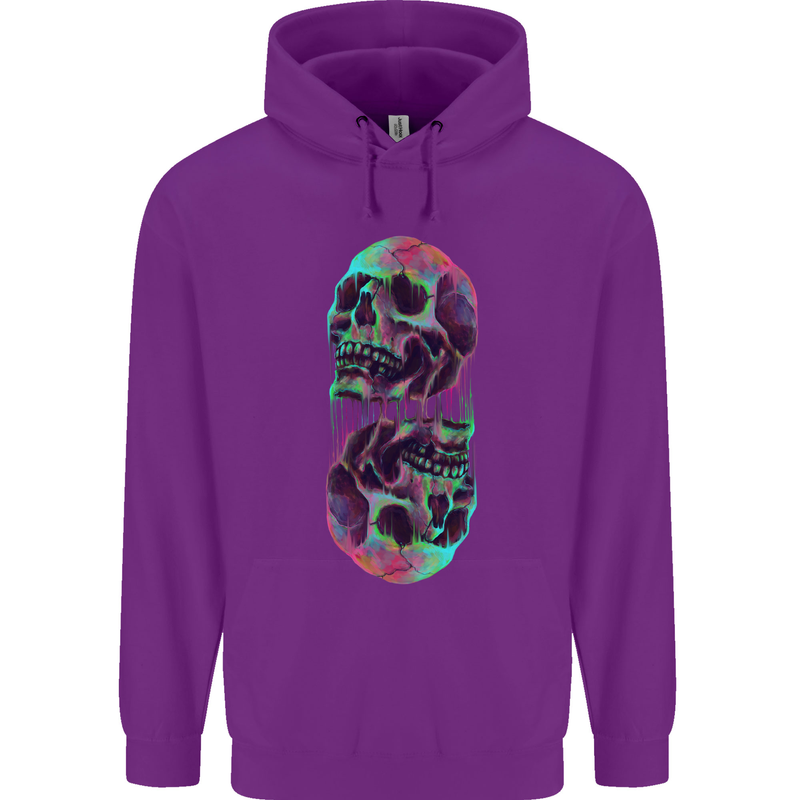 Synthesize Skulls Mens 80% Cotton Hoodie Purple