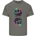 Synthesize Skulls Mens Cotton T-Shirt Tee Top Charcoal