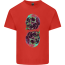 Synthesize Skulls Mens Cotton T-Shirt Tee Top Red