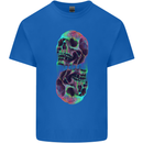 Synthesize Skulls Mens Cotton T-Shirt Tee Top Royal Blue