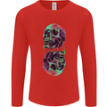 Synthesize Skulls Mens Long Sleeve T-Shirt Red