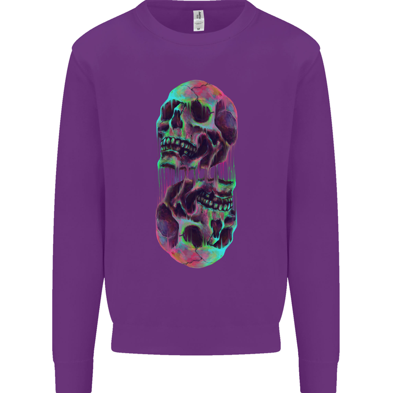 Synthesize Skulls Mens Sweatshirt Jumper Purple