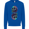 Synthesize Skulls Mens Sweatshirt Jumper Royal Blue
