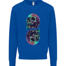 Synthesize Skulls Mens Sweatshirt Jumper Royal Blue