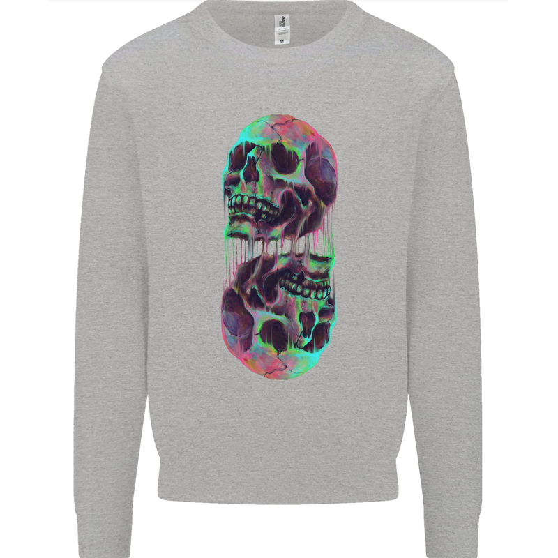 Synthesize Skulls Mens Sweatshirt Jumper Sports Grey