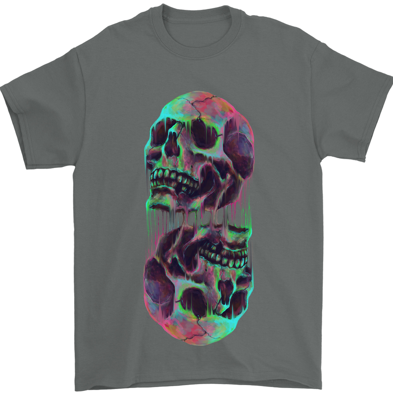 Synthesize Skulls Mens T-Shirt Cotton Gildan Charcoal