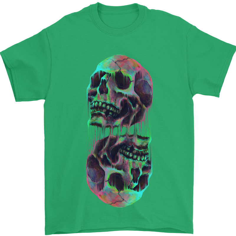 Synthesize Skulls Mens T-Shirt Cotton Gildan Irish Green