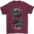 Synthesize Skulls Mens T-Shirt Cotton Gildan Maroon
