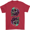 Synthesize Skulls Mens T-Shirt Cotton Gildan Red